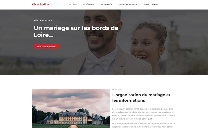 site internet mariage photographe blois